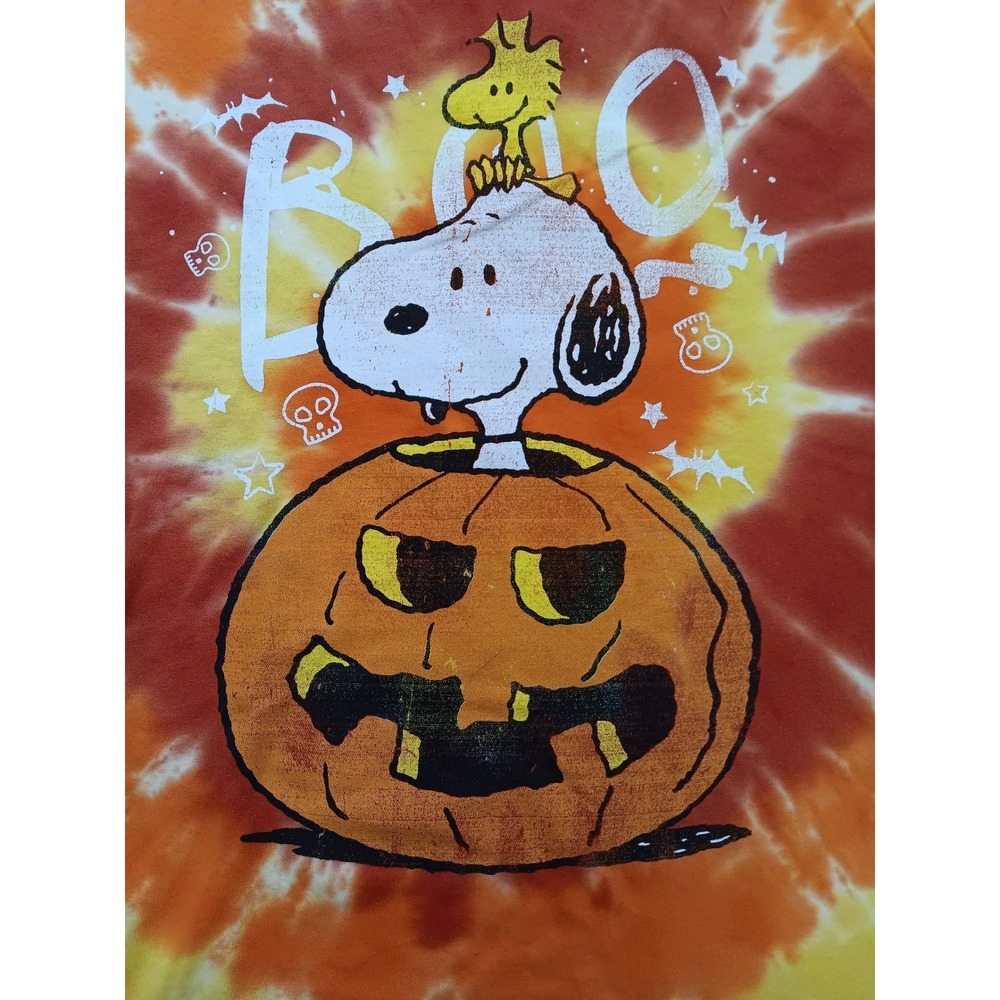 Peanuts Snoopy Woodstock Halloween Tie Dye Long Sleeve Shirt Adult Medium - Picture 3 of 8